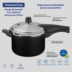 Panela Pressão Tram 20591/420 4,5L Preto