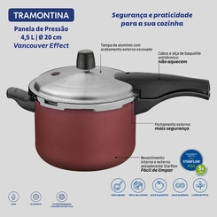 Panela Pressão Tram 20591/720 4,5L Vermelho