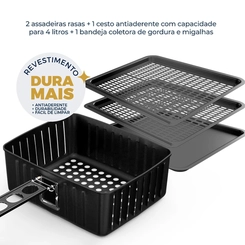 Fritadeira Elétrica Sem Óleo AirFryer 12L 1.800W Britânia Oven BFR2100P Preta
