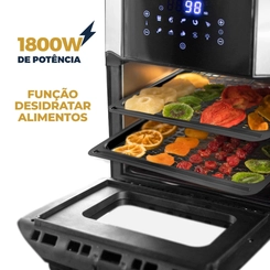 Fritadeira Elétrica Sem Óleo AirFryer 12L 1.800W Britânia Oven BFR2100P Preta