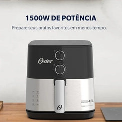 Fritadeira Elétrica Sem Óleo AirFryer 4,6L 1.500W Oster OFRT520 Preta