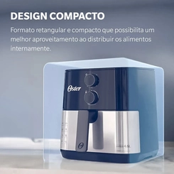 Fritadeira Elétrica Sem Óleo AirFryer 4,6L 1.500W Oster OFRT520 Preta