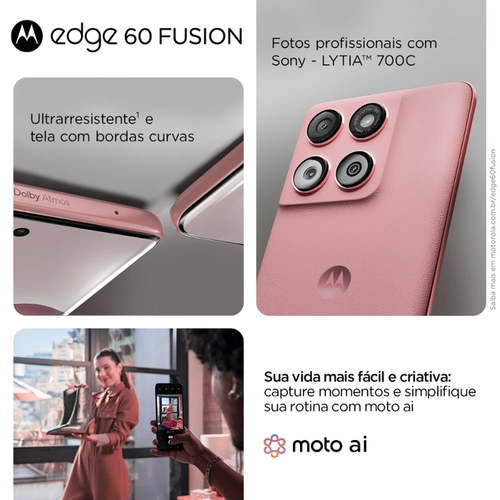 Smartphone Motorola Edge 60 Fusion 5G 256GB 8GB RAM Tela 6.7