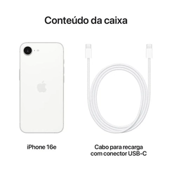 iPhone 16E Apple 128GB Tela 6.1" Câmera Principal 48MP e Selfie 12MP Branco
