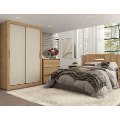 Guarda-Roupa 2 Portas THB City 5914 Capuccino/Cacau/Off White SE