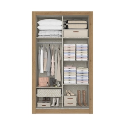 Guarda-Roupa 2 Portas THB City 5914 Capuccino/Cacau/Off White SE