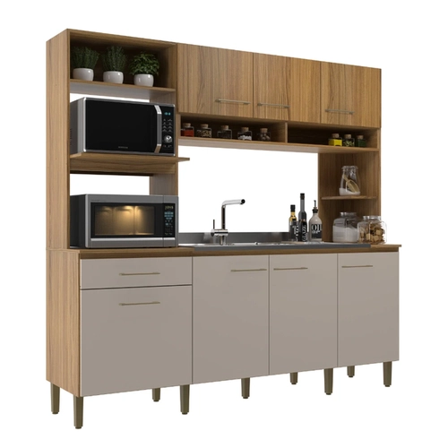Cozinha Compacta Decibal 7 Portas CO1516.0001 Ipe/Cristalo SE Cozinha Compacta Decibal 7 Portas CO1516.0001 Ipe/Cristalo SE