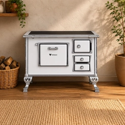 Fogão a Lenha Nº 2 Venax GII Premium Branco Saída à Esquerda