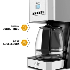 Cafeteira 40 Xícaras 1.000W Painel Digital Philco PCF40B Preta