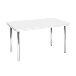 Conjunto de Mesa com 4 Cadeiras Tre Paroni MC4020 TP687 + 4 CC55 - A109 Cromado/Branco/Marrom SE