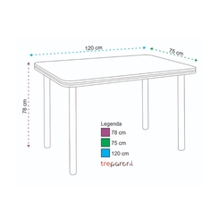Conjunto de Mesa com 4 Cadeiras Tre Paroni MC4020 TP687 + 4 CC55 - A109 Cromado/Branco/Marrom SE