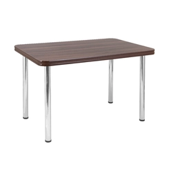 Conjunto de Mesa com 4 Cadeiras Tre Paroni MC4020 TP805 + 4 CC55 - A109 Cromado/Marrom SE