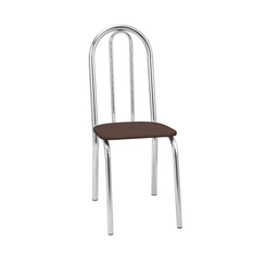 Conjunto de Mesa com 4 Cadeiras Tre Paroni MC4020 TP805 + 4 CC55 - A109 Cromado/Marrom SE