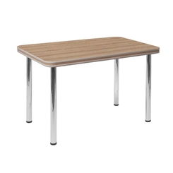 Conjunto de Mesa com 4 Cadeiras Tre Paroni MC4020 TP806 + 4 CC55 - A109 Cromado/Mel/Marrom SE