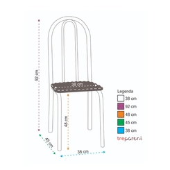 Conjunto de Mesa com 4 Cadeiras Tre Paroni MC4020 TP806 + 4 CC55 - A109 Cromado/Mel/Marrom SE