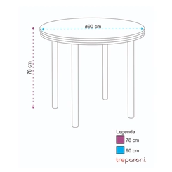 Conjunto de Mesa com 4 Cadeiras Tre Paroni MC4090 TP813 + 4 CC55 - A109 Cromado/Marrom SE