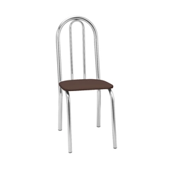 Conjunto de Mesa com 4 Cadeiras Tre Paroni MC4090 TP813 + 4 CC55 - A109 Cromado/Marrom SE
