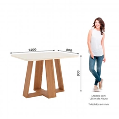 Mesa de Jantar com 4 Lugares Henn Lins SC89-127 Nature/Off White SE