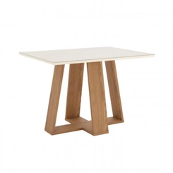 Mesa de Jantar com 4 Lugares Henn Lins SC90-127 Nature/Off White SE