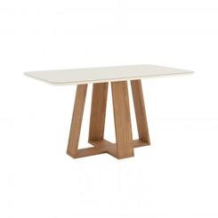 Mesa de Jantar com 4 Lugares Henn Lins SC92-127 Nature/Off White SE