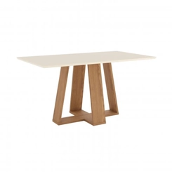 Mesa de Jantar com 4 Lugares Henn Lins SC94-127 Nature/Off White SE