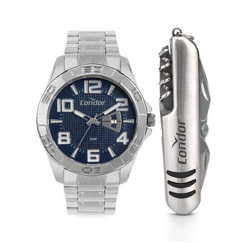 Relógio Masculino Condor CO2117AW/K4A Prata Com Brinde