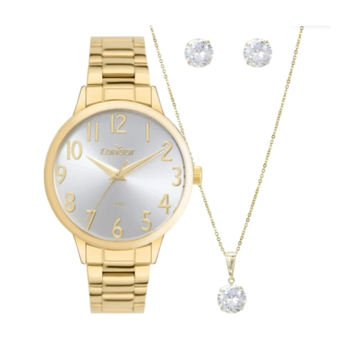 Kit Relógio Feminino Condor Co2035Nda/K4K Dourado