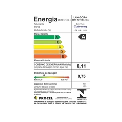 Lavadora de Roupas Tanquinho 10kg Colormaq Branco