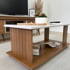 Mesa de Centro Retangular Artely 4721 Cinamomo/Off White