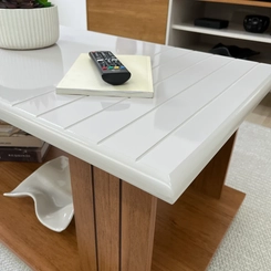 Mesa de Centro Retangular Artely 4721 Cinamomo/Off White
