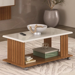 Mesa de Centro Retangular Artely 4721 Cinamomo/Off White