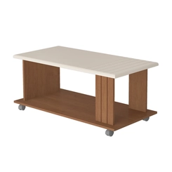 Mesa de Centro Retangular Artely 4721 Cinamomo/Off White