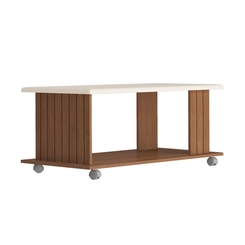 Mesa de Centro Retangular Artely 4721 Cinamomo/Off White