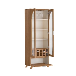 Cristaleira 3 Portas 4 Prateleiras Artely Murano 4735 Cinamomo/Off White
