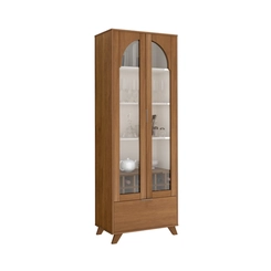Cristaleira 3 Portas 4 Prateleiras Artely Murano 4735 Cinamomo/Off White