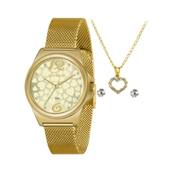 Kit Relógio Analógico Lince Feminino LRG4699L-KO70C2KX Dourado