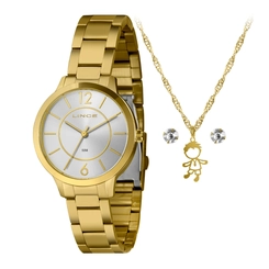 Kit Relógio Analógico Lince Feminino LRG4748L38-K02JS2KX Dourado