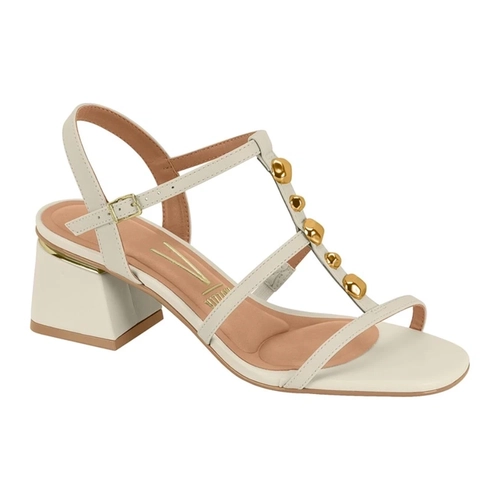 Sandália Salto Feminino Vizzano 6428-153-7286 Branco Off