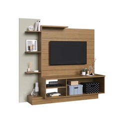 Estante com Painel para TV até 42'' Decibal ES110 Naturale/Cristalo