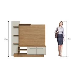 Estante com Painel para TV até 42'' Decibal ES110 Naturale/Cristalo