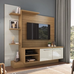 Estante com Painel para TV até 42'' Decibal ES110 Naturale/Cristalo