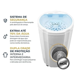 Centrífuga 15kg Cesto Inox Extragrande Britânia BCR15 Branca