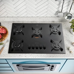 Cooktop 5 Bocas Mesa de Vidro Utop Atlas 300001330 Preto Bivolt