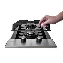 Cooktop 2 Bocas Mesa de Vidro Fischer Platinium 33795 Preto/Inox Bivolt SE