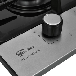 Cooktop 2 Bocas Mesa de Vidro Fischer Platinium 33795 Preto/Inox Bivolt SE