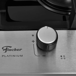 Cooktop 4 Bocas Mesa de Vidro Fischer Platinium 33800 Preto/Inox Bivolt SE