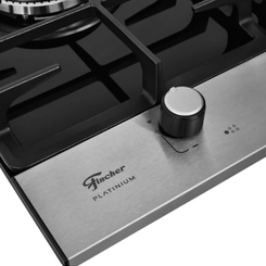 Cooktop 5 Bocas Tripla Chama Fischer Platinium 33810 Preto/Inox Bivolt SE