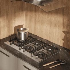 Cooktop 5 Bocas Tripla Chama Fischer Platinium 33810 Preto/Inox Bivolt SE
