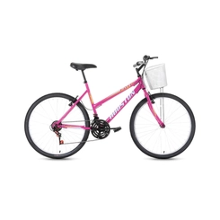 Bicicleta Aro 26 Houston Foxer Maori Quadro em Aço Carbono 21 Marchas Rosa