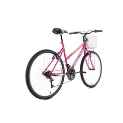 Bicicleta Aro 26 Houston Foxer Maori Quadro em Aço Carbono 21 Marchas Rosa